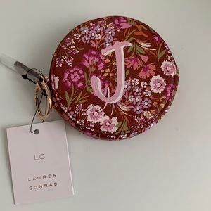 “J” initial round coin purse